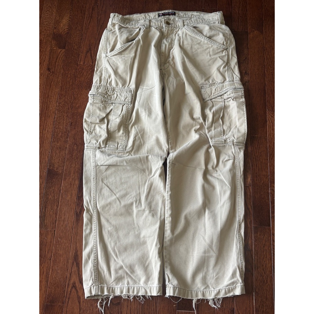 Vintage Polo Jeans Co Ralph Lauren Freighter Cargo Pants 33x30 Baggy Y2K Khaki